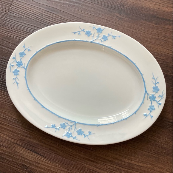 Copeland Spode fine china serving platter Geisha blue flowers cottagecore - Picture 1 of 7